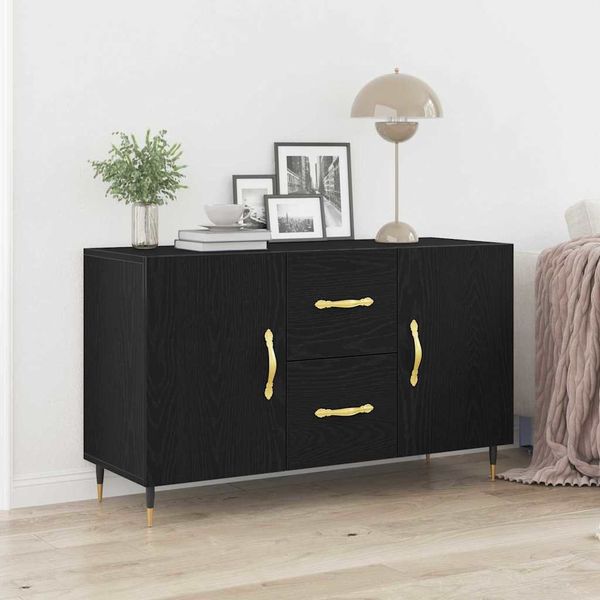 vidaXL Sideboard Schwarz Eichen-Optik 100 x 36 x 60 cm Holzwerkstoff 862956
