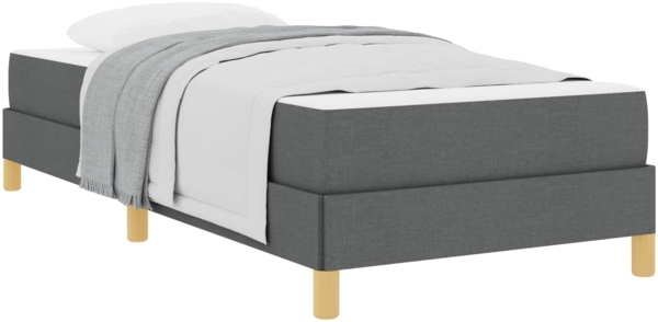 vidaXL Boxspringbett mit Matratze Dunkelgrau 90 x 200 cm Stoff 3398536