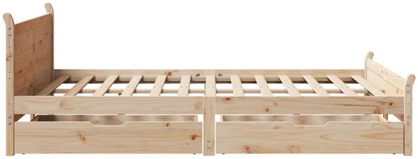vidaXL Massivholzbett ohne Matratze 135x190 cm Kiefernholz 3309785 Bild 7