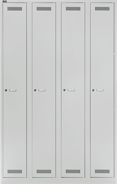 Bisley Garderobenschrank LIGHT 4 Abteile 300, Farbe lichtgrau