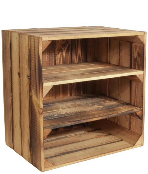 CHICCIE 2 Set Weinregal Wino aus Holz - Geflammt 2x Regal