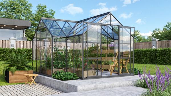 Vitavia Gewächshaus Sirius Orangerie, schwarz, 3mm ESG