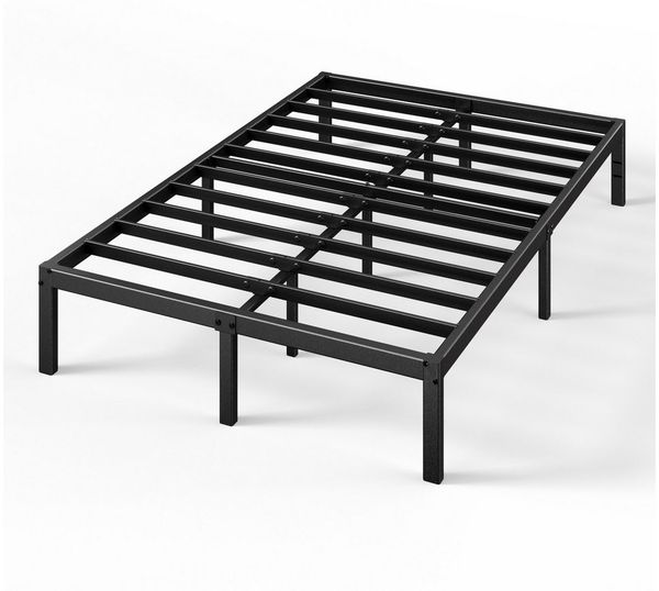 ZINUS Bettgestell Felix Bettrahmen mit Lattenrost, Gästebett (Metallbett, Schwarz, 140x200 cm), Inklusive Lattenrost, Hohe Stabilität, Kinderleichter Aufbau