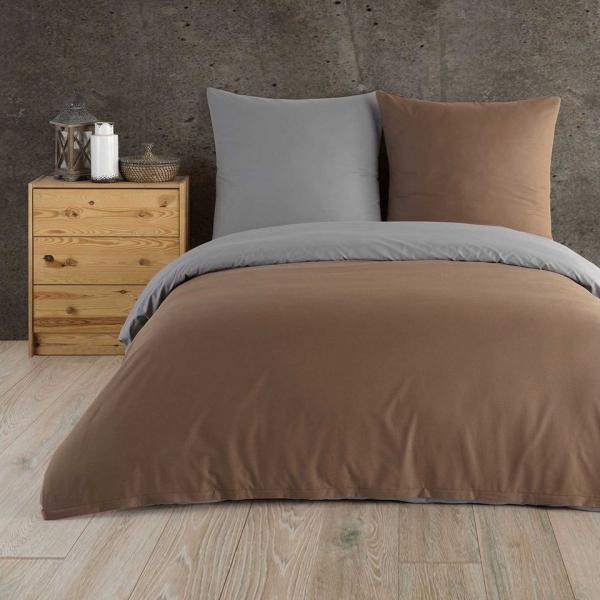 Buymax Bettwäsche Wendebettwäsche, Renforcé, 2 teilig, Premium 100% Baumwolle Bettbezug-Set 155x220 cm mit Reißverschluss