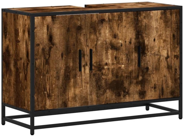 vidaXL Waschbeckenunterschrank Räuchereiche 90x33x60 cm Holzwerkstoff 849271