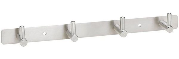 SO-TECH® Garderobenhaken CORA, echt Edelstahl, Hakenleiste für Wandmontage, 4 Haken, Länge 307 mm