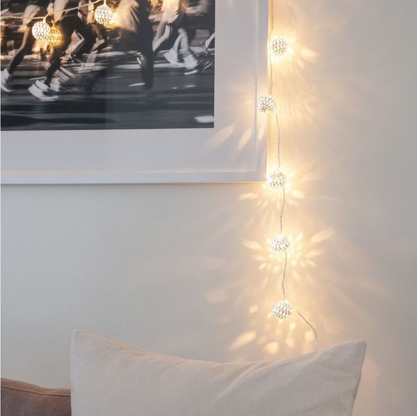 Lights4fun LED-Lichterkette 16er LED Lichterkette Marokkanische Kugeln silber 24V