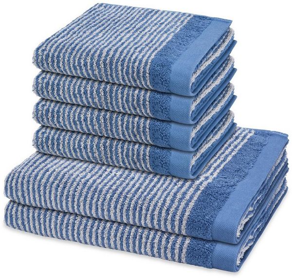 ROSS Handtuch Set Stripes, Frottee (Spar-Set, 6-St), 4 X Handtuch 2 X Duschtuch im Set - Baumwolle - Saugstark
