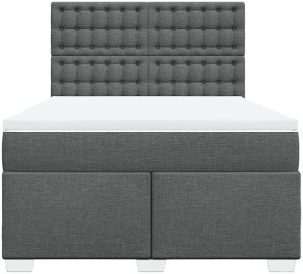vidaXL Boxspringbett mit Matratze Dunkelgrau 160x200 cm Stoff 3292854 Bild 6