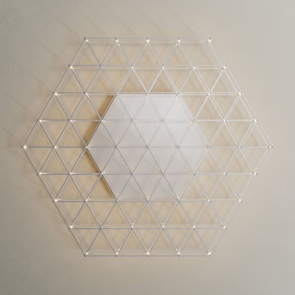 s.luce Atom eckige LED Effekt Wand- & Deckenleuchte Chrom Ø 80cm