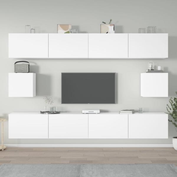 6-tlg. TV-Schrank-Set Weiß Holzwerkstoff [3114366]