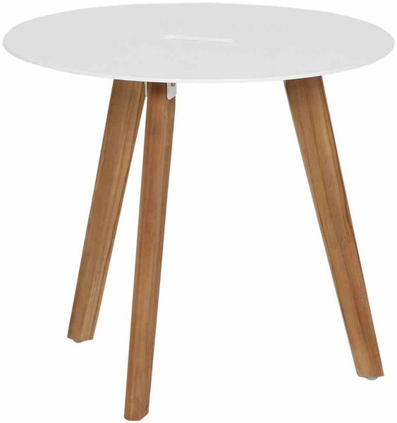 Alba Beistelltisch Ø50x45 cm Teakholz Couchtisch Kaffeetisch Wohnzimmertisch