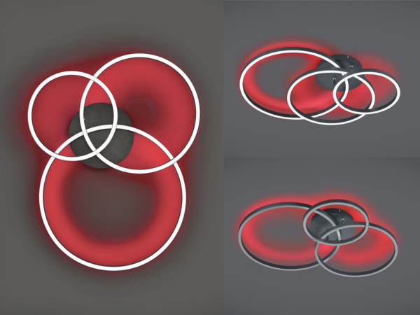 LED Deckenleuchte WINONA dimmbar mit Fernbedienung Schwarz, Breite 78cm Bild 7