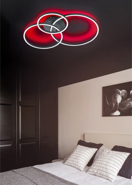 LED Deckenleuchte WINONA dimmbar mit Fernbedienung Schwarz, Breite 78cm Bild 5