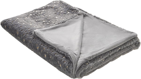 Kuscheldecke Grau Polyester Stoff 150 x 200 cm mit Sternen Motiv