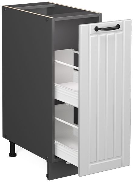 Apothekerschrank Fame-Line Weiß Landhaus 30 cm , AP Eiche Vicco Bild 4