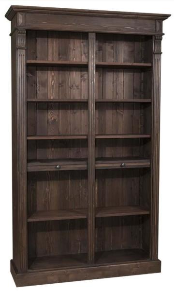 Casa Padrino Landhausstil Bücherschrank Dunkelbraun 119x39 x H. 197 cm - Landhausstil Wohnzimmer Regalschrank