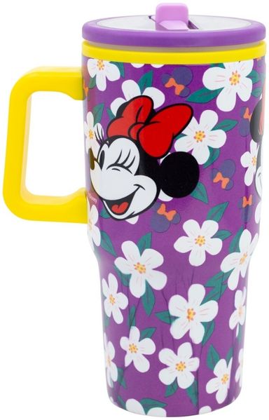 Disney Minnie Mouse Thermobecher 640 ml Edelstahl doppelwandiger Trinkbecher mit Trinkhalm