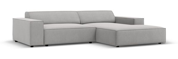 Micadoni Ecksofa Jodie 3-Sitzer Rechts Strukturierter Stoff Hellgrau Bild 2