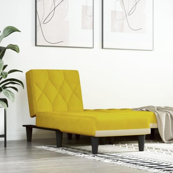 vidaXL Chaiselongue Gelb Samt 352864