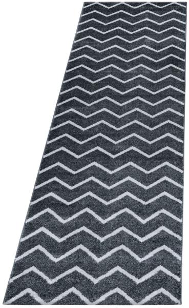 Kurzflor Teppich Roberto Läufer - 80x250 cm - Grau Bild 1