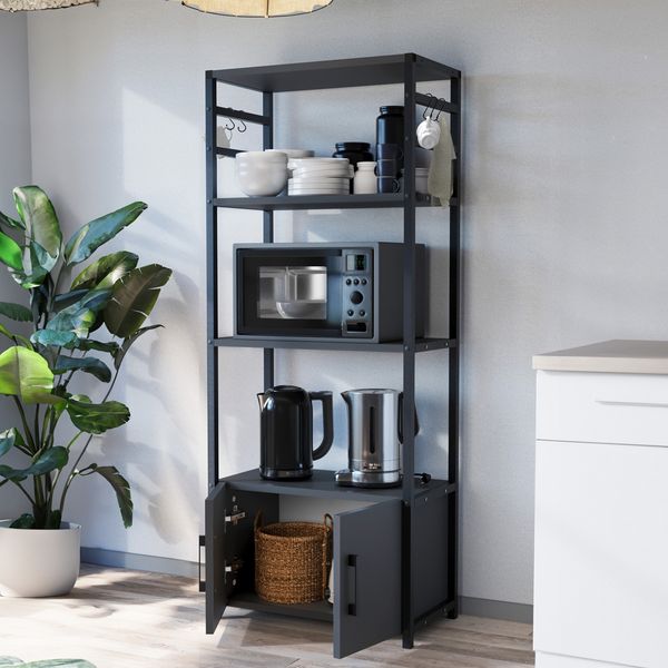 Küchenregal Arhuni 139x56x30 cm Anthrazit [en. casa]