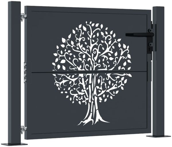 vidaXL Gartentor Anthrazit 100x100 cm Stahl Baum-Design 153155 Bild 2