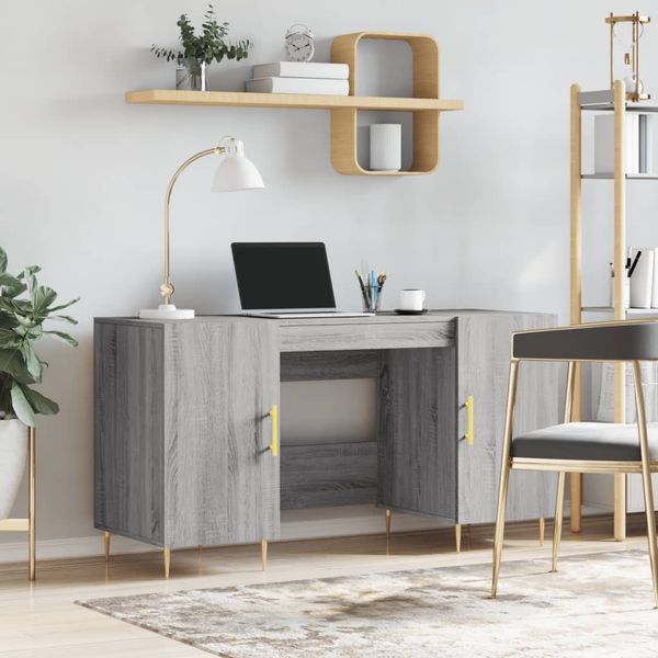 vidaXL Schreibtisch Grau Sonoma 140x50x75 cm Holzwerkstoff 829538
