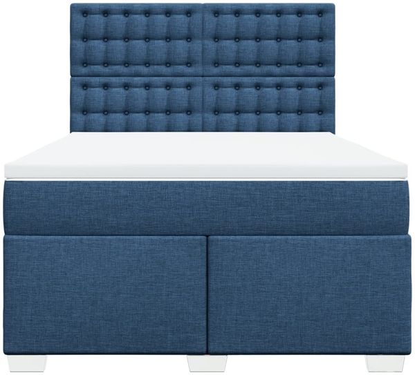 vidaXL Boxspringbett mit Matratze Blau 140x200 cm Stoff 3292831 Bild 6