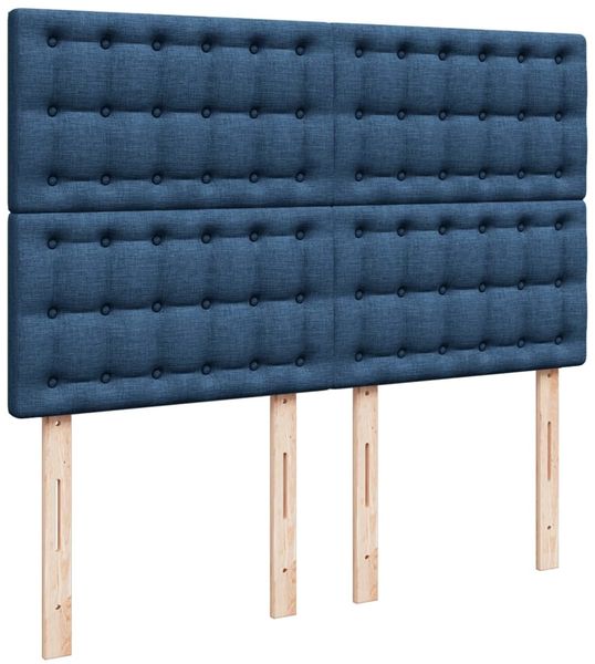vidaXL Boxspringbett mit Matratze Blau 140x200 cm Stoff 3292831 Bild 7
