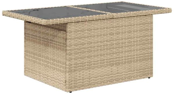 vidaXL 9-tlg. Garten-Sofagarnitur mit Kissen Beige Poly Rattan Akazie 3327412 Bild 6