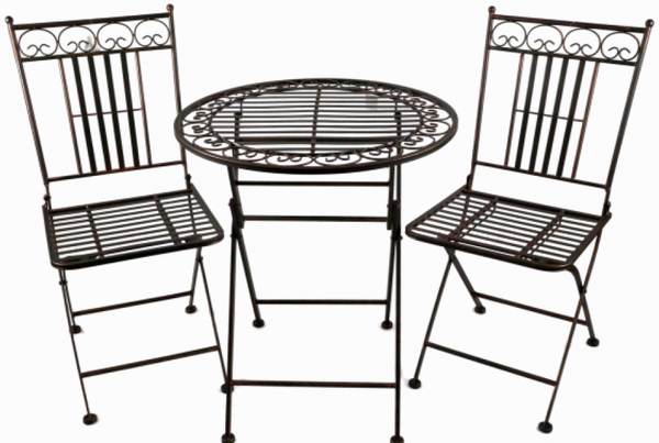 Tischset Culta aus Metall klappbar 3-tlg. - Gartenmöbel Sitzgarnitur
