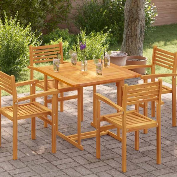 vidaXL Tischplatte Massivholz Teak Quadratisch 90×90×2,5 cm 48991