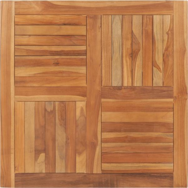 vidaXL Tischplatte Massivholz Teak Quadratisch 90×90×2,5 cm 48991