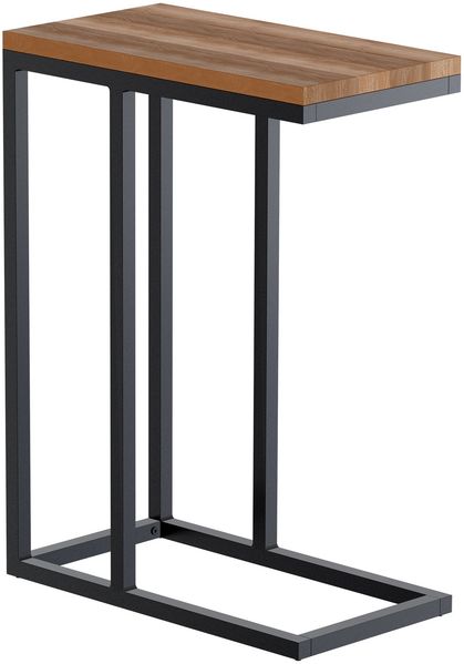 CLP Beistelltisch Manteo Tischplatte aus Eichenholz Metallgestell pulverbeschichtet,46x25x67 cm