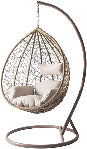 Hängekorb mit Gestel Floressa (Farbe: Beige / Kissen: Beige)