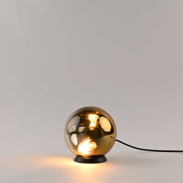s.luce Orb Glaskugel Tischlampe Gold Verlauf Ø 20cm