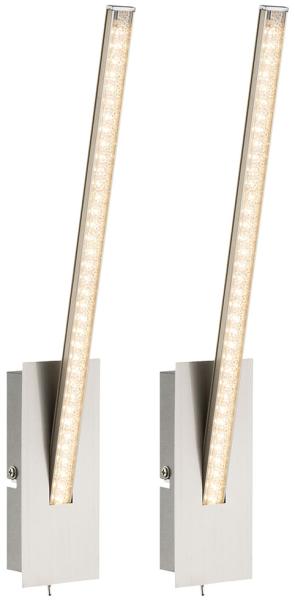 2er Set LED Wandleuchte, nickel matt, K5 Kristallen, H 35 cm