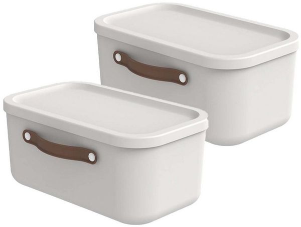 ROTHO Stapelbox 2er-Set Kiste mit Deckel Maloja 12l (Aufbewahrungsset, 2er-Set)