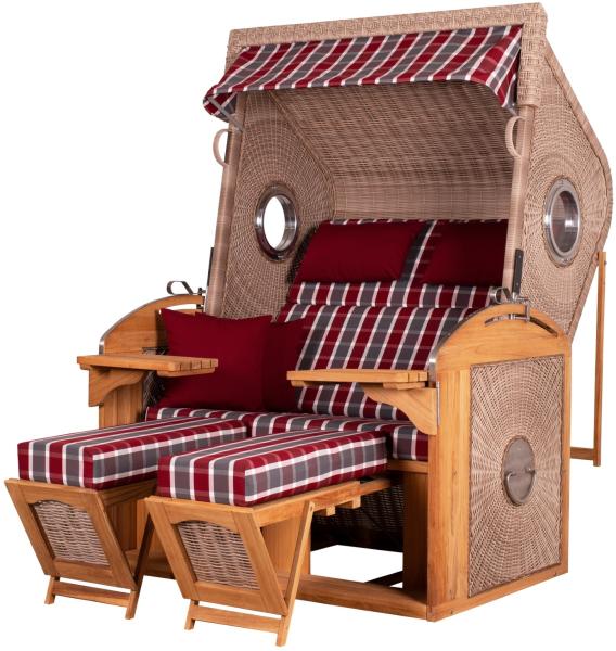 Strandkorb deVries PURE® Sailor XL - PE white kubu - Dessin 230 - inkl. Schutzhülle