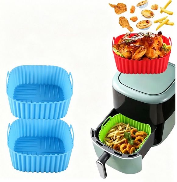 Agger Silikonform Silikon-Backformen für Heißluftfritteuse, 2er-Set, Hitzebeständige Airfryer-Backformen für Küche & Backen