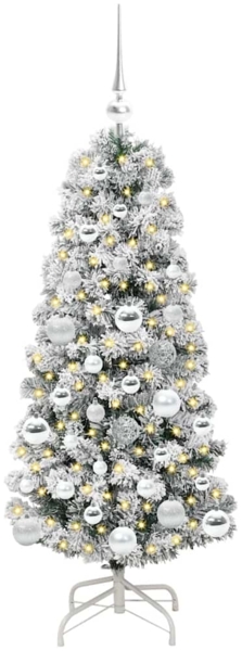 vidaXL Künstlicher klappbarer Weihnachtsbaum Grün und Weiß 120 cm 3395582 Bild 2