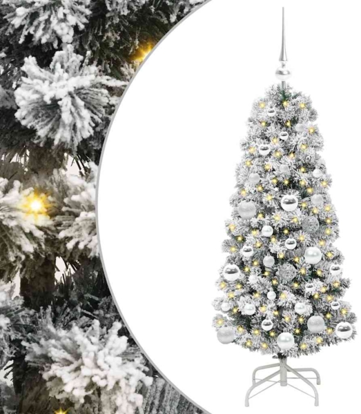 vidaXL Künstlicher klappbarer Weihnachtsbaum Grün und Weiß 120 cm 3395582 Bild 1