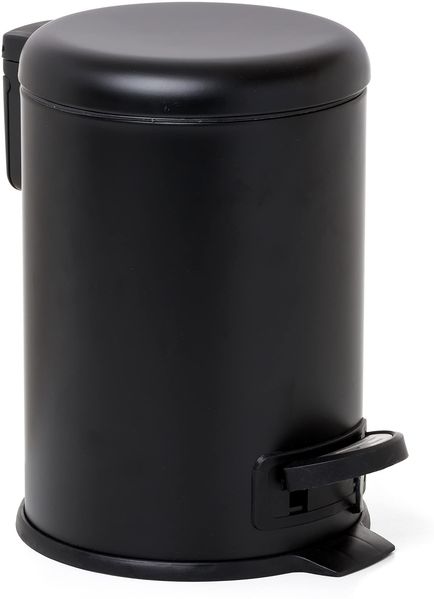 TATAY Badezimmer Mülleimer 3L mit Pedal | Hygienisches, berührungsloses Öffnen | Soft-Close-Deckel | Herausnehmbarer Inneneimer für einfache Reinigung | 17,5 x 22,5 x 25 cm – Nordic Modell – Schwarz