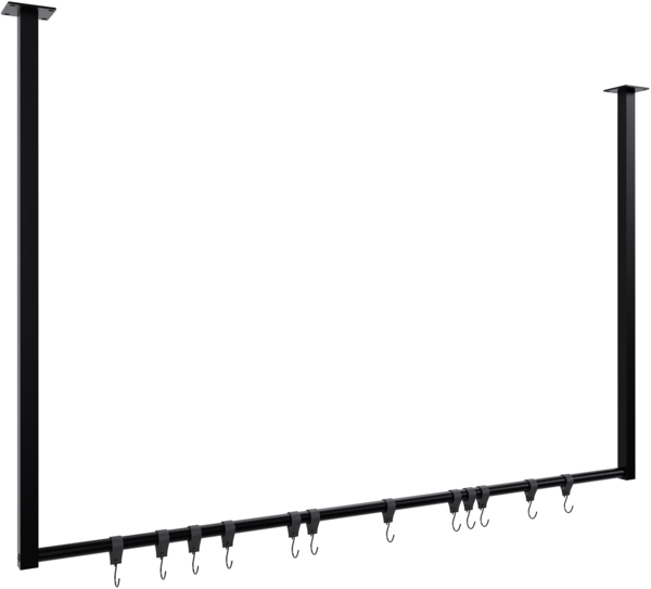 CLP Kleiderstange Fenton aus Metall für Deckenmontage,120x80 cm 12 Kleiderhaken