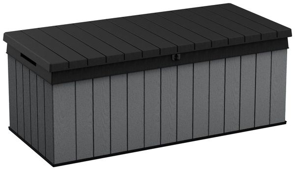 Keter Gartenbox Keter Aufbewahrungsbox DARWIN Anthrazit, 380 L, belastbar bis 300 kg, abschließbar