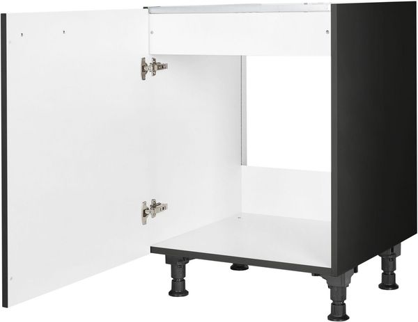 nobilia® Spülenschrank "Touch", Ausrichtung wählbar, vormontiert, in den Breiten 45 und 60 cm, mit höhenverstellbaren Sockelfüßen