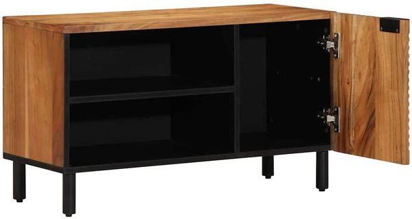 vidaXL TV-Schränk mit Regal Braun 80 x 33 x 46 cm Massivholz Mango 4017771