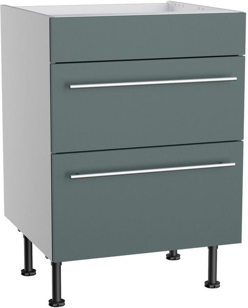 KOCHSTATION Kochfeldumbauschrank KS-Bern2 Breite 60 cm, Kochfeldumbauschrank, 2 Auszügen, 1 feste Blende