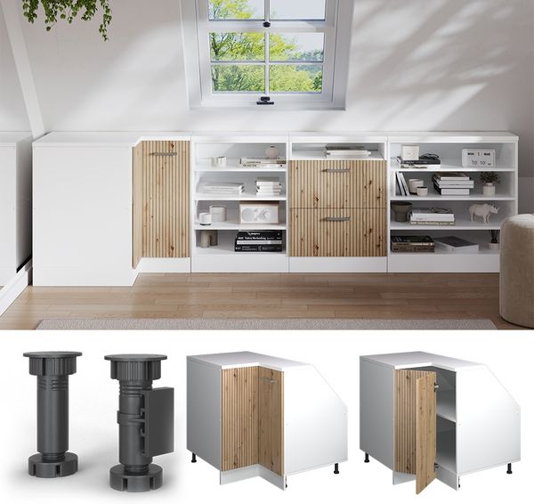 Dachschrägenschrank Eckschrank Rion Artisan-Eiche 75.6 x 81.6 cm mit 1 Tür, Schrankkorpus 60 cm Tiefe Vicco Bild 5